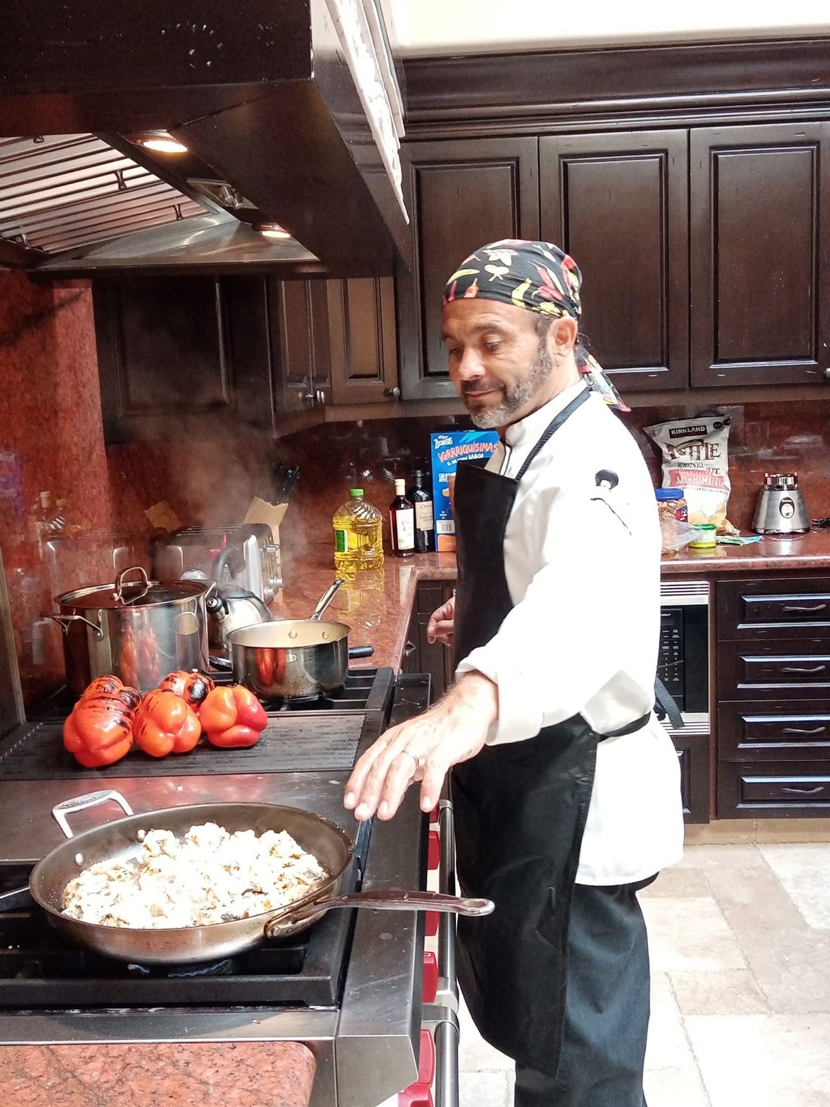Chef Cabo Alex cooking at a private villa